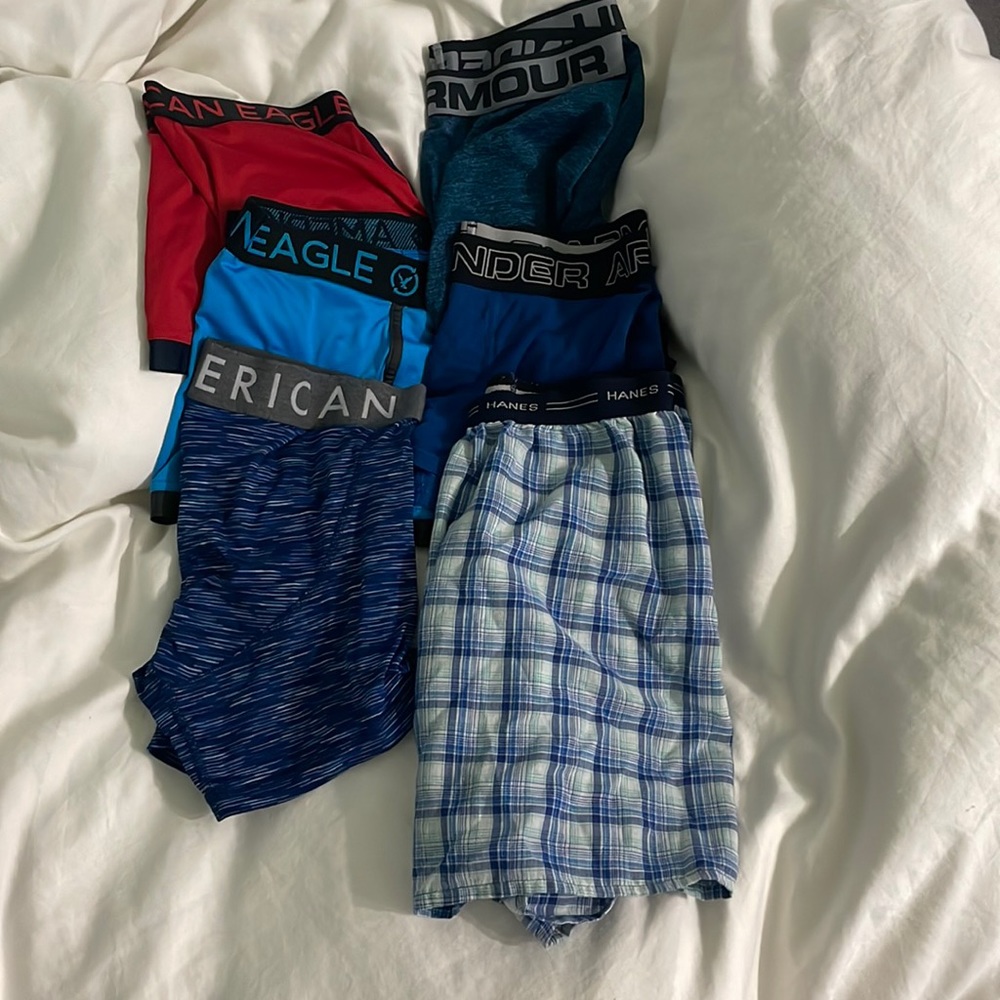 6 pack bundle of boxers and boxer briefs.